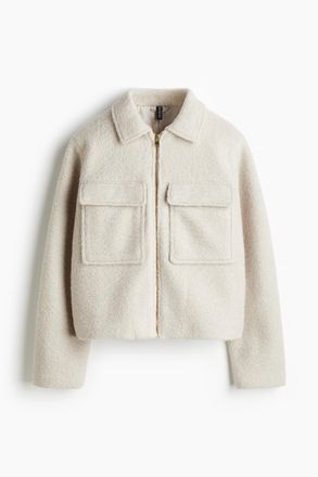 H&M Boucl&eacute;jacke - Hellbeige