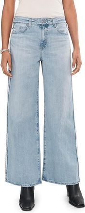 AG - Adriano Goldschmied Saige Mid-Rise Wide Leg Womens Jeans Blindsided : 25 31, Cotton/Denim