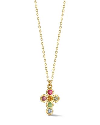 Ember Fine Jewelry 14K Gemstone Cross Necklace