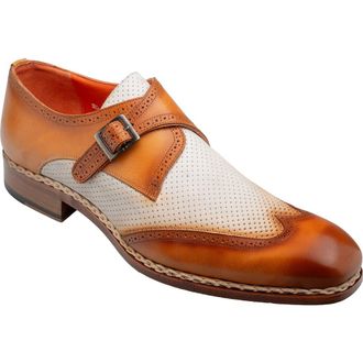 Mezlan Blanes Monk Strap Shoe in Camel/Bone at Nordstrom, Size 8.5