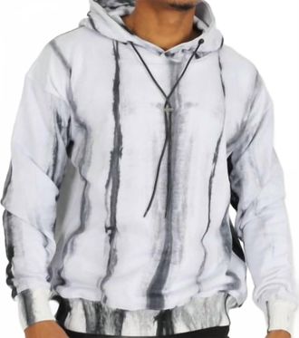 Zayne Paris Mens Tie Dye Hooded Sweatshirt In White