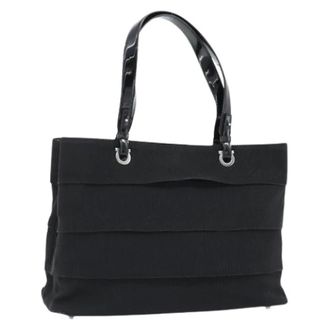 Ferragamo Pre-owned Tote Bags, female, Black, Size: ONE SIZE Pre-owned Canvas Hand Bag