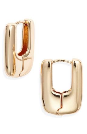 Open Edit Geometric Huggie Hoop Earrings in Gold at Nordstrom