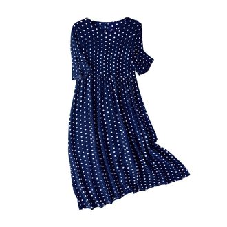 Generic Dresses for Women UK, Sun Dress Holiday Summer Casual A Line Short Sleeve Midi Beach Plus Size Flowy Boho Elegant Swing Crew Neck Sundresses Spring, E