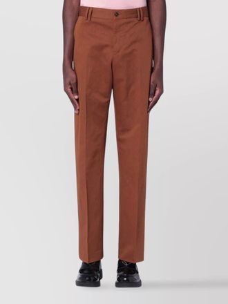 Pantaloni Torino cotton linen straight-leg trousers