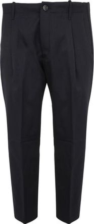 Nine In The Morning Blauwe stretchbroek met pences - Heren - Chinos - Blauw - M - Broeken