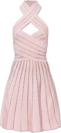 Balmain Jurk met open rug - Dames - Feestkleedjes - Roze - M - Polyester - Kleedjes