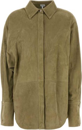 Loewe Saliegroene Su&egrave;de Overhemd