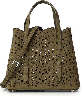 Alaia Mina 20 Bag In Wavy Vienne Nubuck