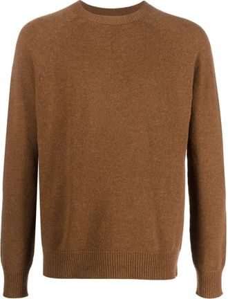 Jil Sander fine-knit wool-cashmere jumper - men - Cashmere/Virgin Wool - 52 - Brown