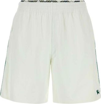 Burberry Pantaloncini da tennis elasticizzati in nylon - - Sport - Uomo - Bianco - L