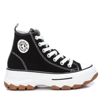 Xti Womens Canvas Ankle Boots In Black