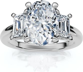 Pompeii3 Certified 2 3/4Ct Jenn Oval Diamond Engagement Ring 14k Gold or Platinum Lab