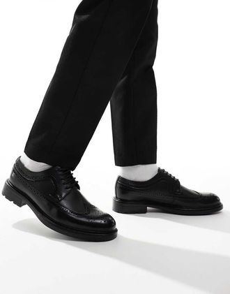 Asos Scarpe brogue stringate nere-Nero