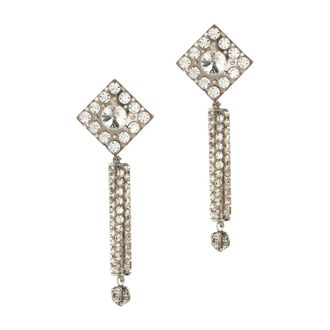 Alessandra Rich Kristal Druppel Oorbellen - Dames - Oorbellen - Grijs - ONE Size - Accessoires