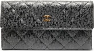 Chanel 2015-2016 quilted flap wallet - Zwart