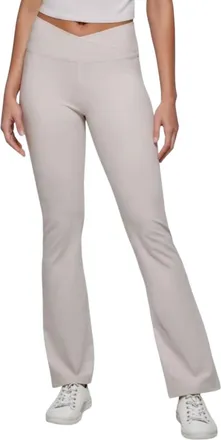 Calvin Klein Performance Crossover Waist Flare Leggings In Porcini