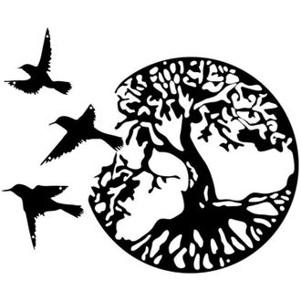 OEM &Aacute;rbol De La Vida De Metal Negro Para Decoraci&oacute;n De Pared - Dise&ntilde;o Hueco Cortado A Mano - Resistente A La Corrosi&oacute;n Para Uso Interior Y Exterior - F&aacute;ci