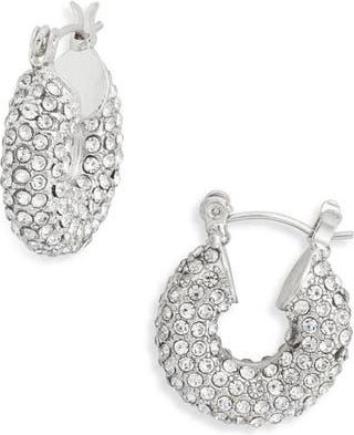 Tasha Crystal Donut Hoop Earrings in Silver at Nordstrom Rack