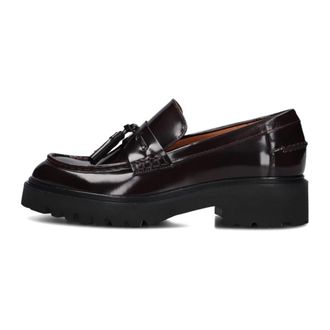 Billi Bi Schoenen, Dames, Rood, 37 EU, Wol, Rode Loafers met Chunky Zool