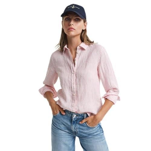 Chemise GANT Femme Coton Gris Clair Taille M (équivaut à 12) – Manches Longues, Boutonnage