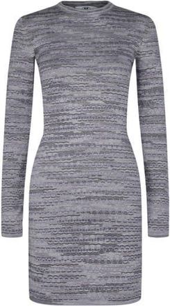 M Missoni Geometric Long Sleeve Minidress in Lilac Base With Black And Grey at Nordstrom Rack, Size Large