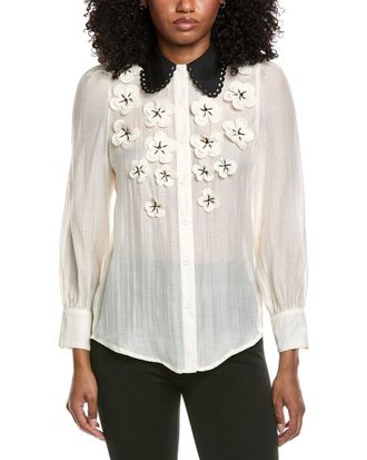 Beulah Floral Accent Blouse