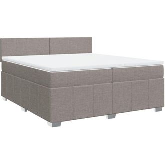 vidaXL Cama Box Spring Con Colch&oacute;n Tela Gris Taupe 200x200 Cm Vidaxl