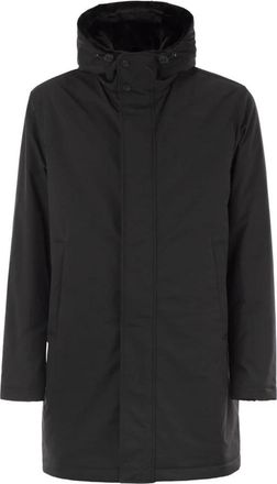 Herno Lange Parka in Keystone en Licht Imitatiebont - Heren - Parka Jassen - Zwart - L - Polyester - Jassen