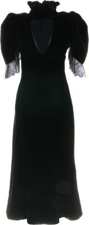 Alexander McQueen lace-detail velvet dress - Black