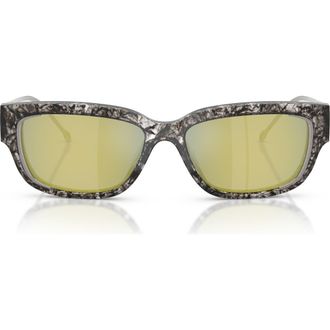 Diesel DL2002MU Geck-D 56mm Rectangular Sunglasses in Havana /Violet /Emerald at Nordstrom