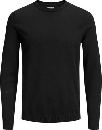 Jack & Jones Rondgebreide trui - Heren - Ronde hals truien - Zwart - M - Katoen - Truien & Vesten