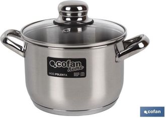 cofan Cofan - Olla Inox Inducci&oacute;n 8.8 L Mod Polenta Tapa De Vidrio &Oslash;260 Mm
