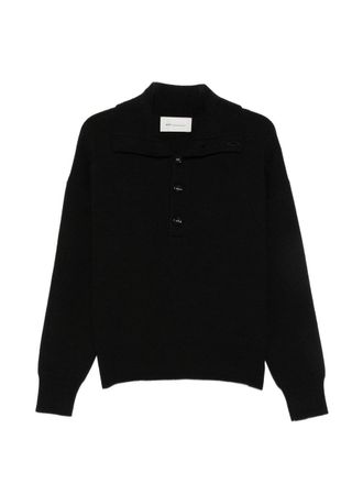 Ami High Buttoned Collar Sweater