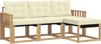 vidaXL Conjunto De Sof&aacute;s De Exterior 4 Uds. Blanco Y Crema Vidaxl