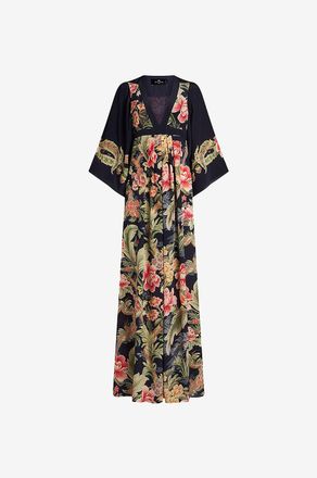 Etro Langes Empirekleid aus gebl&uuml;mter Seide