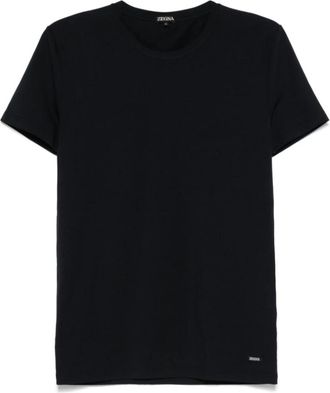 Ermenegildo Zegna Blauwe Casual Korte Mouw T-Shirt - Heren - T-shirts - Blauw - 3XL - Tops