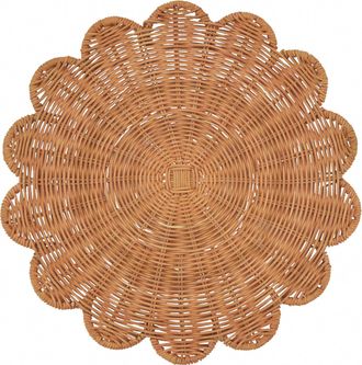 Saro Lifestyle Rattan Charger Placemats - Set Of 4 In Rust