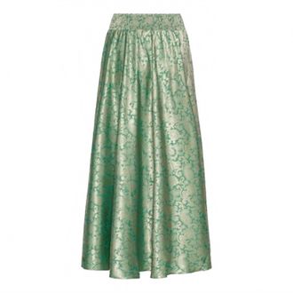 Karmamia Womens Savannah Skirt In Emerald Gold Jacquered