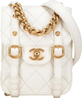 Chanel Borsa Pre-owned 22 Mini Flap (Mini Crinkled Calfskin City School Flap) - - Pre-owned - Donna - Bianco - ONE SIZE