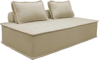 Sweeek Sof&aacute; modular en tela lisa, 2 plazas, beige