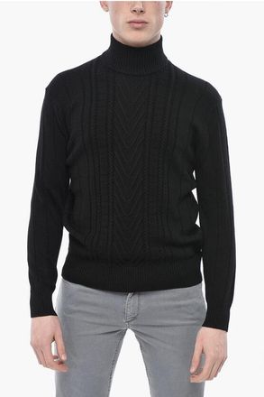 Paolo Pecora Solid Virgin Wool Mock Neck Sweater size S