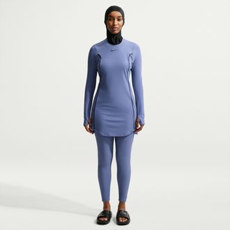 Nike Womens Swim Victory Full Coverage Dress in Blue | NESSE200-097