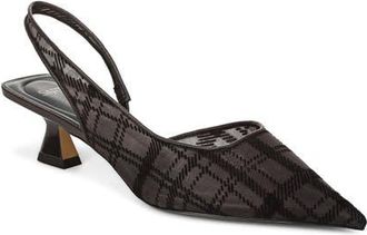 Franco Sarto Devin Slingback Half DOrsay Pointed Toe Kitten Heel Pump in Brown at Nordstrom, Size 7.5