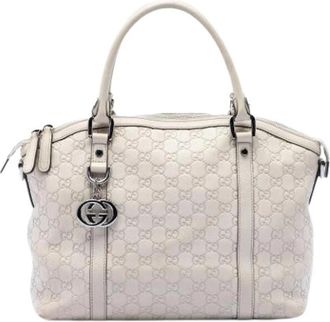 Gucci Pre-owned Dome Handbag - Dames - Vintage Handtas - Beige - ONE Size - Leer - Vintage