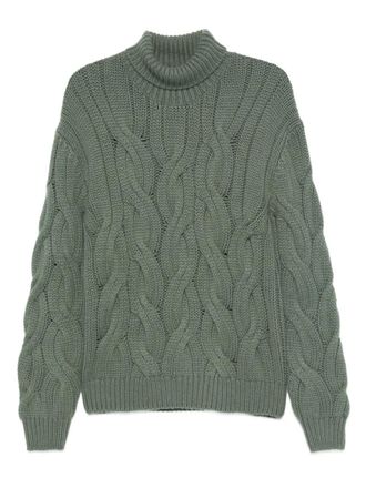 Mauro Ottaviani cable-knit turtleneck sweater - men - Cashmere - 48 - Green