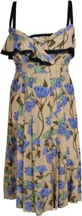 Prada Dames, Jurken, Beige, Maat: XS Viscose