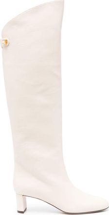 Maisons Skorpios 50mm knee-high leather boots - women - Calf Leather/Calf Leather/Calf Leather/Rubber - 36 - Neutrals