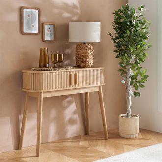 Birlea Fluted Console Table Axel in Brown