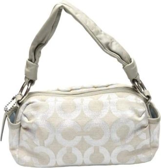 Coach Pre-owned Shoulder Bags, female, Gray, Size: ONE SIZE Pre-owned Leather Shoulder Bag
